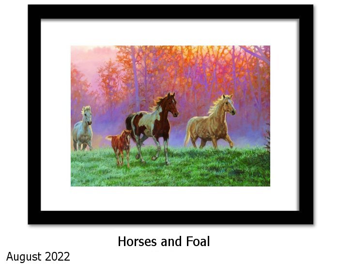 Horses and Foal  Art  Print